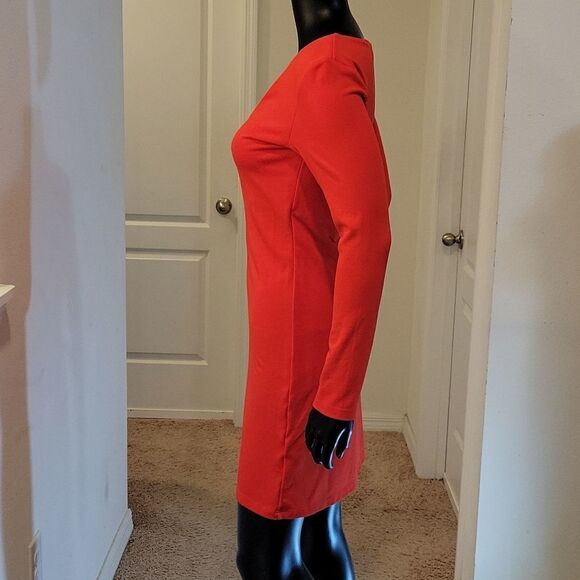 H&M BASIC LONG SLEEVES V-NECK SHORT DRESS - Picture 7 of 14